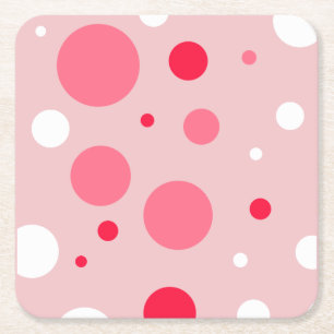 Rosa polka dotskustfartyg underlägg papper kvadrat