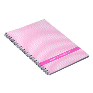 Rosa polka dotspersonliganteckningsbok/journal anteckningsbok med spiral