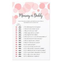 Rosa Polka Girl Baby Shower Mamma eller pappa Game