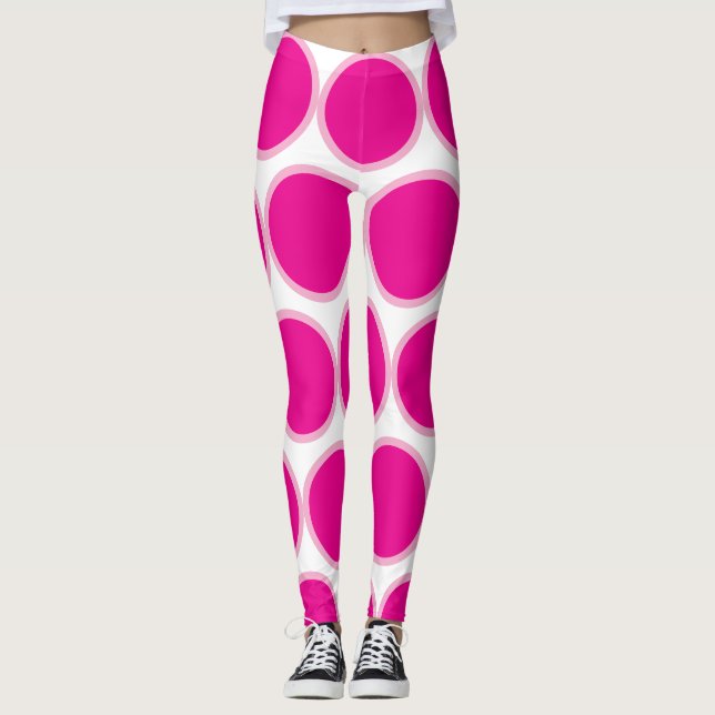 Rosa Polka Leggings (Framsida)
