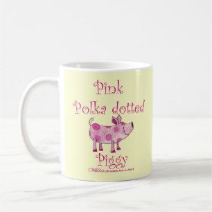 Rosa Polka-prickad svinmat Kaffemugg