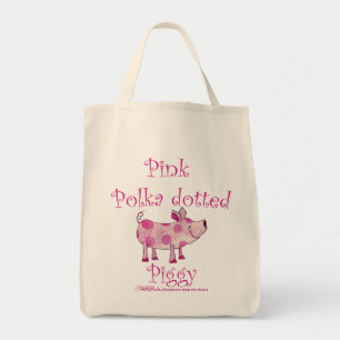 Rosa Polka-prickad svinmat Tygkasse
