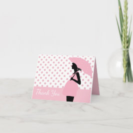Rosa Polka-pricken Parbrella Baby Shower - tack fö