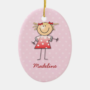 rosa polka punkt för Madeline Julgransprydnad Keramik