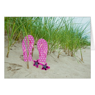 Rosa Polka-punktflip-flops OBS Kort