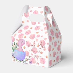 Rosa polka-punktskraffering baby dinosaur-personli presentaskar