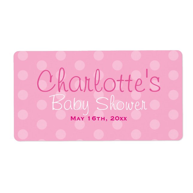 Rosa Polka-Vattenflaska för spädbarnsskor Fraktsedel (Framsidan)