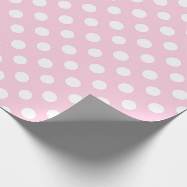 Rosa Polkadot Girly Modern Cute Presentpapper (Hörn)