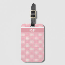 Rosa Polkadot Monogram Bagagebricka