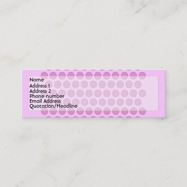Rosa Polkadot profilerar kortet Mini Visitkort (Framsida)