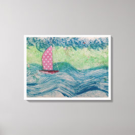 Rosa Polkadot Sail Canvastryck