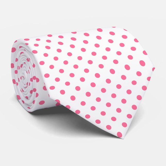 Rosa Polkadots Mönster Tie Slips (Rullad)