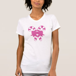 Rosa Polkagrisar med Bow T Shirt