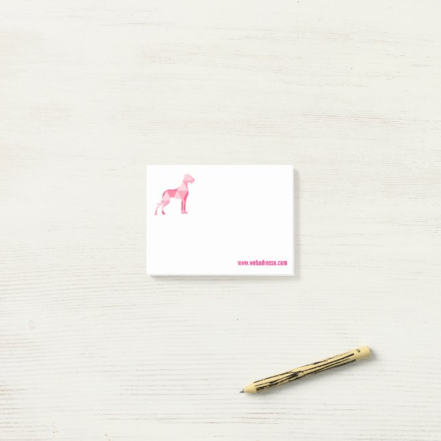 Rosa Polygon Grand Danois Post-it-lappar Post-it Block (On Desk)