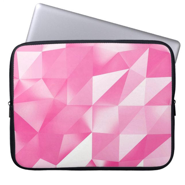 Rosa polygonbakgrund: abstrakt 3D-rendering Laptop Fodral (Framsidan)