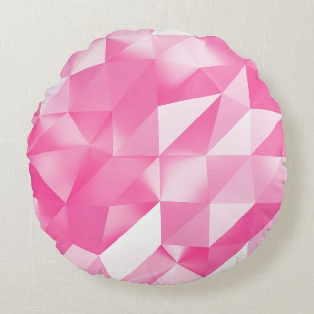 Rosa polygonbakgrund: abstrakt 3D-rendering Rund Kudde (Framsidan)