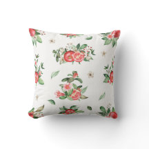 Rosa Pomegranat Frukt och Bloom Dekorativ kudde