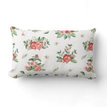 Rosa Pomegranat Frukt och Bloom Lumbar Pillow