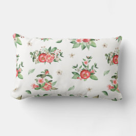 Rosa Pomegranat Frukt och Bloom Lumbar Pillow Lumbarkudde