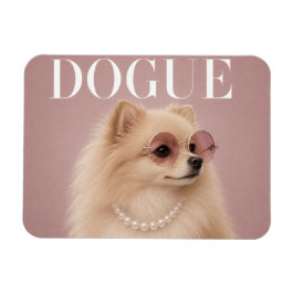 Rosa Pomeranian Hund Covergirl Magnet