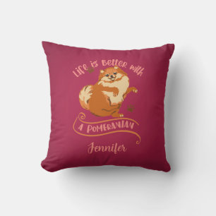 Rosa Pomeranian Hund Kuddyna Kudde