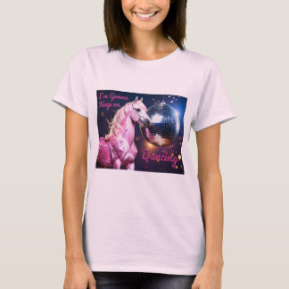 Rosa ponny på en klubb t shirt