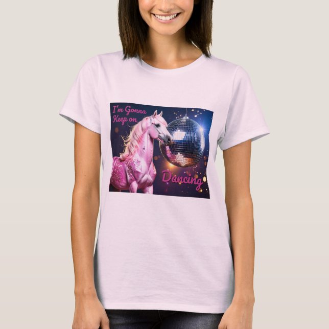 Rosa ponny på en klubb t shirt (Framsida)