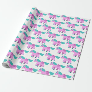 Rosa ponny presentpapper
