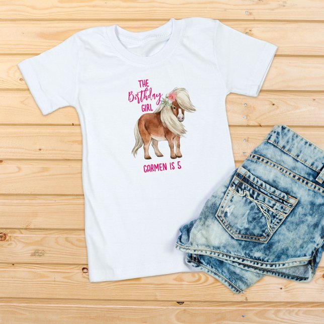 Rosa pony-födelsedag, giddy cowgirl party t shirt (Skapare uppladdad)