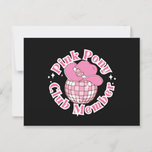 Rosa pony-medlem för klubb vykort
