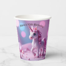 Rosa Pony Unicorn Papper Kopp
