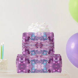 Rosa Pony Unicorn Wrapping Papper Presentpapper
