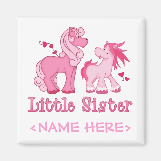 Rosa Ponys Little Sister Magnet (Framsidan)