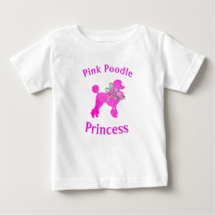 Rosa Poodle Prinsessa Födelsedags T-Shirt