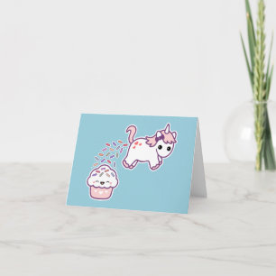 Rosa Pooping Unicorn Kort