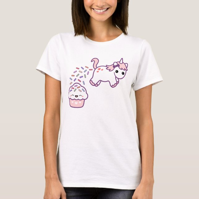 Rosa Pooping Unicorn Tee (Framsida)