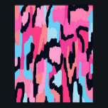 Rosa POP-Abstrakt Poster<br><div class="desc">Fet digital konst i rosa,  blått och svart.</div>