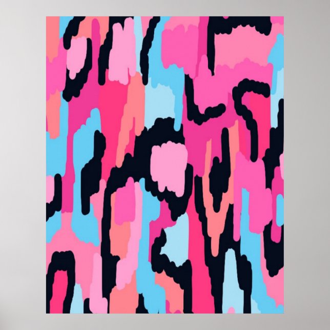 Rosa POP-Abstrakt Poster (Framsidan)