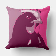 Rosa Pop Art Chicken Pillow