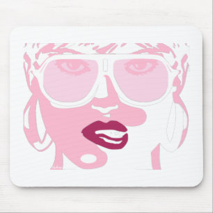 Rosa Pop Art Söt Woman Sunglasses Rosa Läppar Mou Musmatta