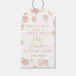 Rosa pop det när hon promenerar Märkrn Champagne Presentetikett