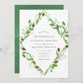 Rosa Poppies Bröllop Inbjudningar