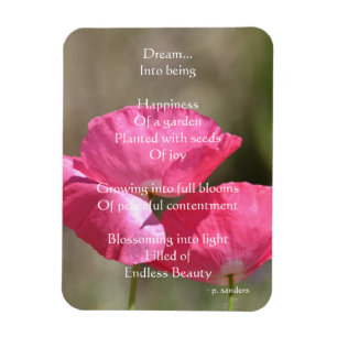Rosa Poppies Dream Dikt Magnet