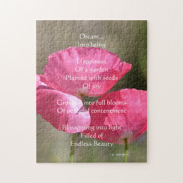 Rosa Poppies Dream Dikt      Pussel (Vertikal)