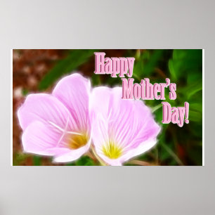 Rosa Poppies for Mors dag Poster