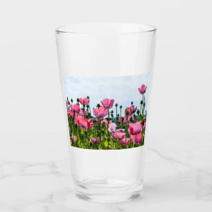 Rosa Poppies Glaskopp