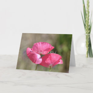 Rosa Poppies Kort