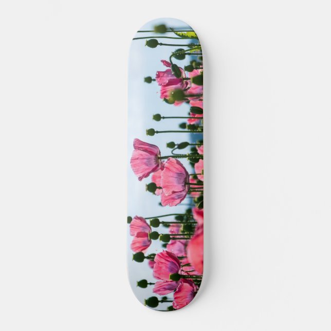 Rosa Poppies Mini Skateboard Bräda 18,5 Cm (Framsida)