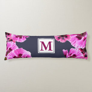 Rosa Poppies Monogram Kroppskudde