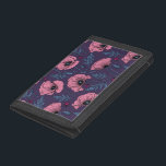 Rosa poppies på mörk violett<br><div class="desc">Hand plockade vektor mönster med vallmoblommor och ladybuggar</div>